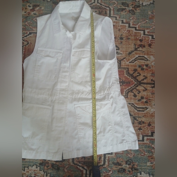 Ann Taylor LOFT Utility Vest White Pockets SZ S. - Picture 5 of 6